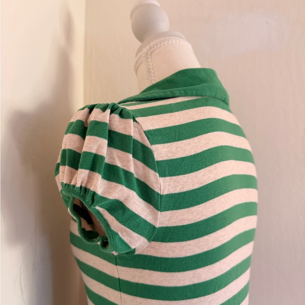 Old Navy Green and White Striped Polo - Picture 4 of 6